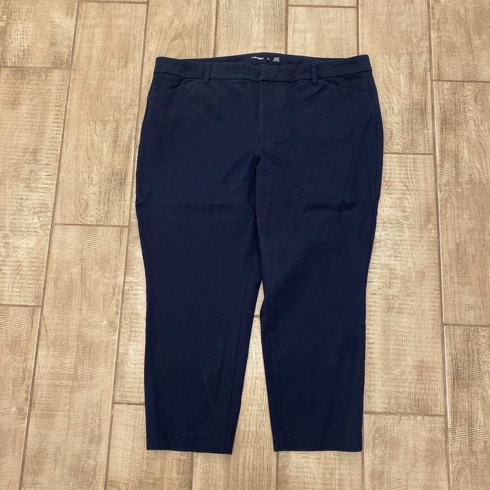 Old Navy Pixie Pants Women 22 Navy High Rise Never Fade Ankle Crop In The Navy